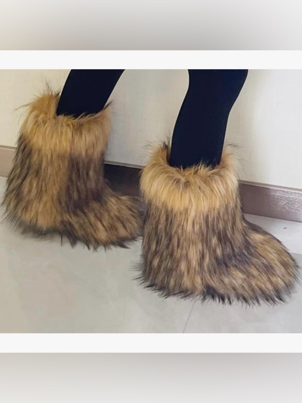 Faux Fur Boot Slippers